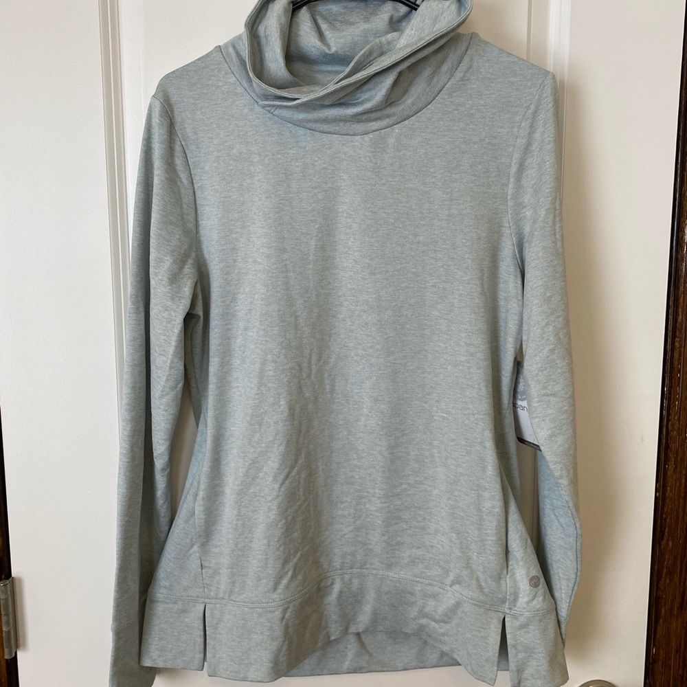 NWT size M cowl neck hoodie light blue
